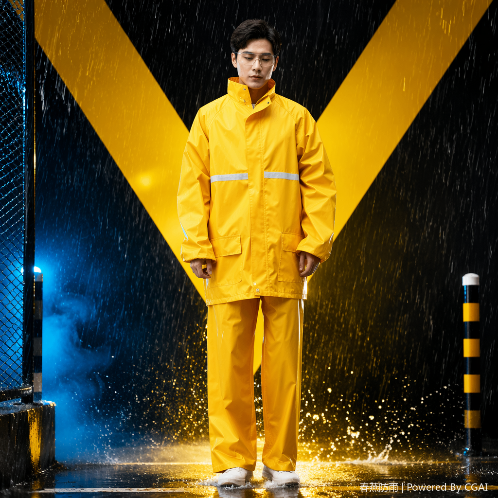 Split PU raincoat, unisex, extended design, specially designed for electric bikes, outdoor rainproof daily necessities Specification image