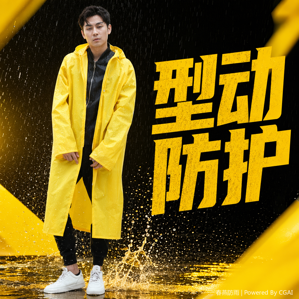 黄色雨衣男款其他雨衣雨披 防水透气轻便骑行户外通用 Specification image