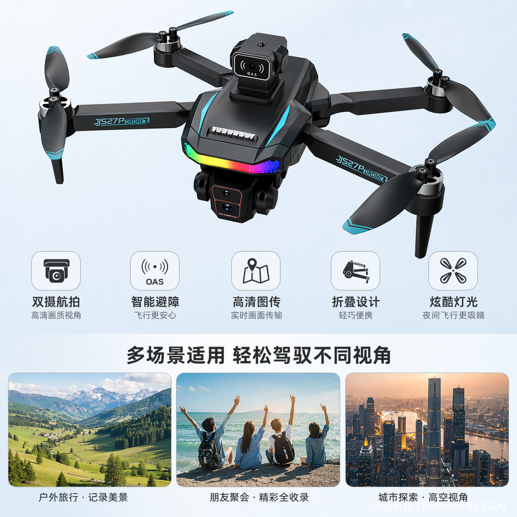 Professional aerial photography, high-definition shooting by drones, outdoor travel photography, long-endurance aircraft
