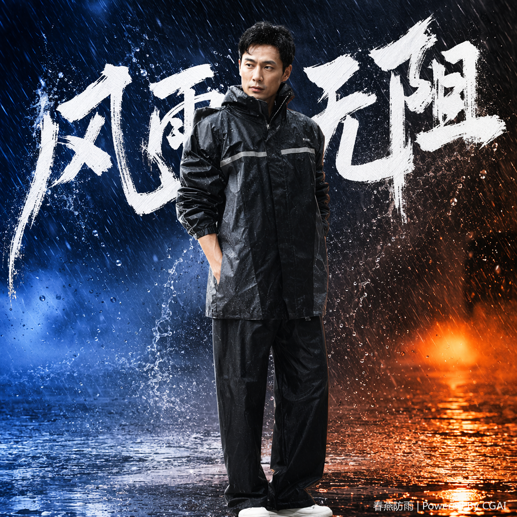 Two-piece raincoats for men and women, long PU thickened rainproof covers for outdoor electric bikes, daily necessities Specification image