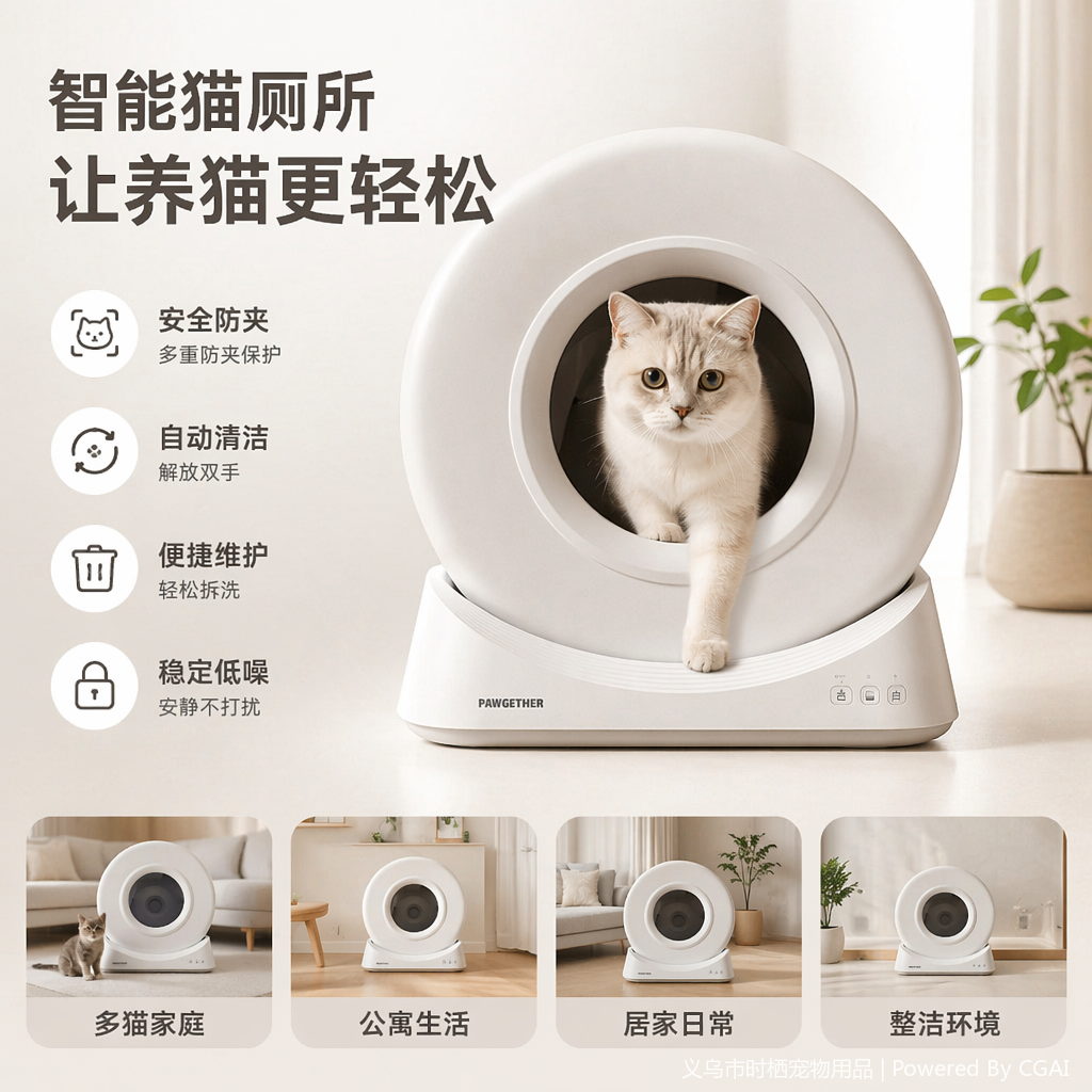 猫砂盆/猫砂盘/宠物猫砂盆/智能猫砂/猫砂产品图