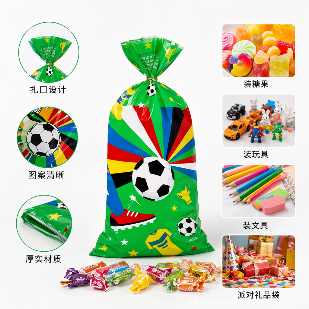 彩色足球主题世界杯解压礼品袋 