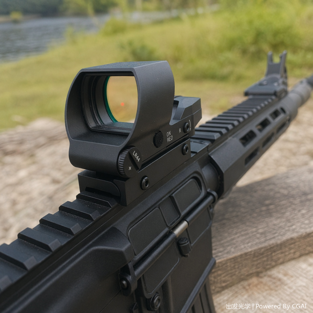Black red dot sight, high-definition aiming accessory, outdoor telescope details Picture