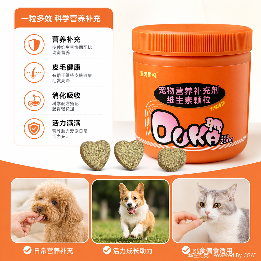 Orange canned pet nutritional supplements