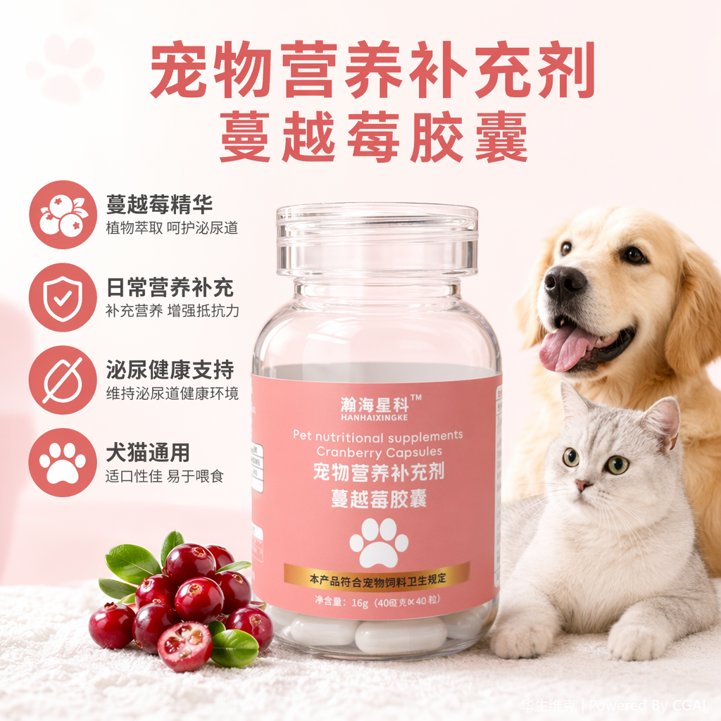 Pet cranberry capsule nutritional supplement