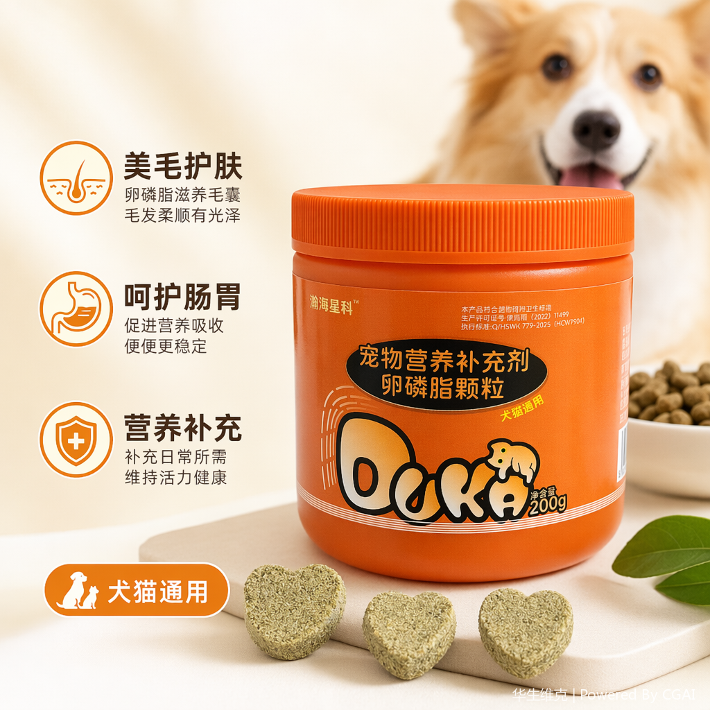 Pet lecithin granules can beautify and brighten hair