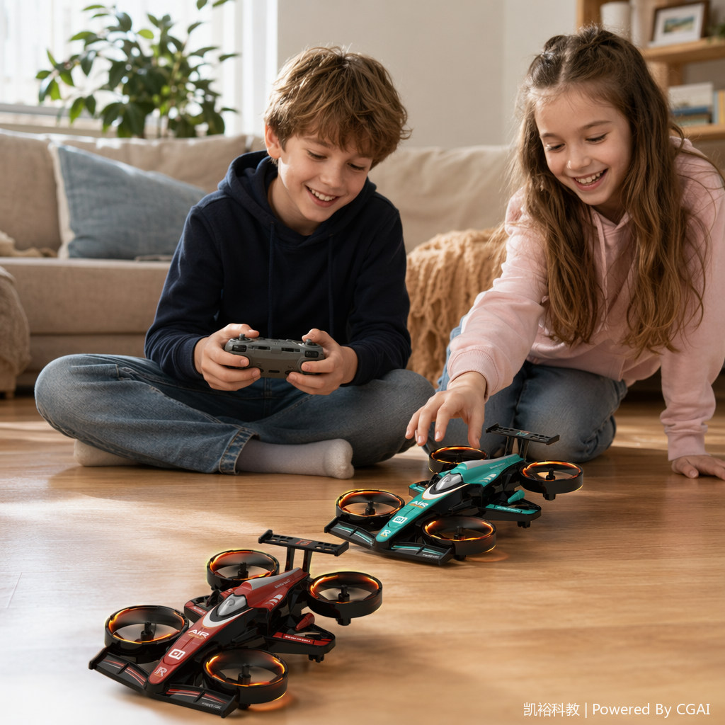 The RX121 quadcopter, a remote-controlled unmanned aerial vehicle (UAV), has a propeller shield with air pressure, a fixed height, a headless mode, ground drift, and a keyboard spin roll details Picture