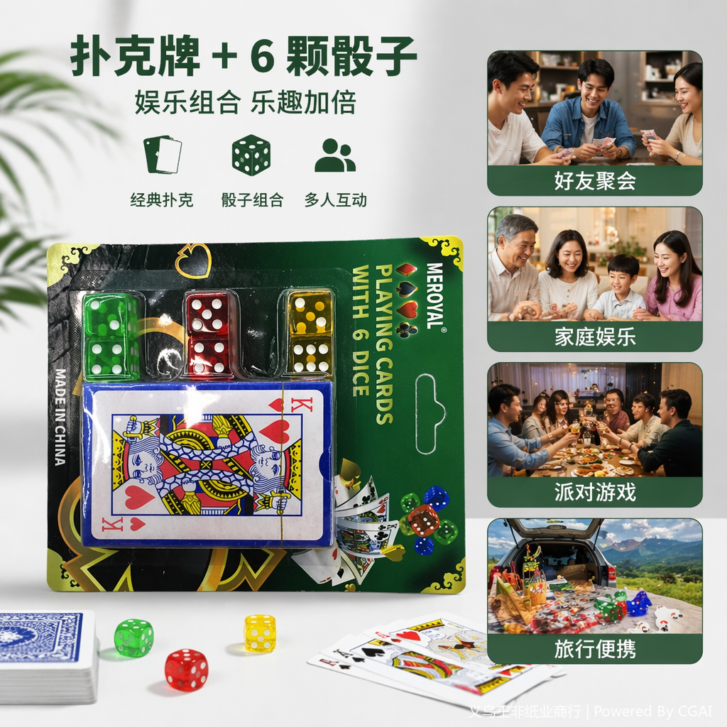 莲花发光飞镖靶套装含绿色包装扑克牌六颗骰子