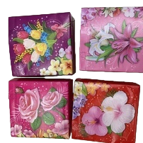 A paper perfume gift box with colorful floral patterns Item Picture
