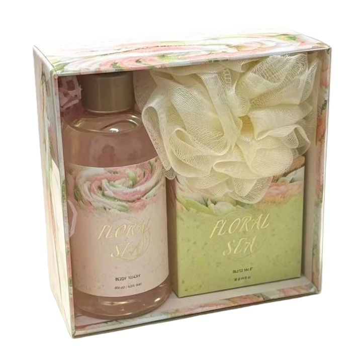 The Flower Sea series bath set includes body wash, bath balls and bath salts Item Picture