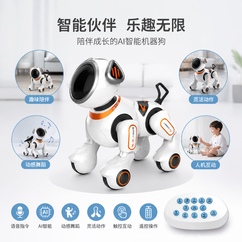 Lingyi White AI Cloud Intelligent Robot Dog, AI toy, ai smart glasses