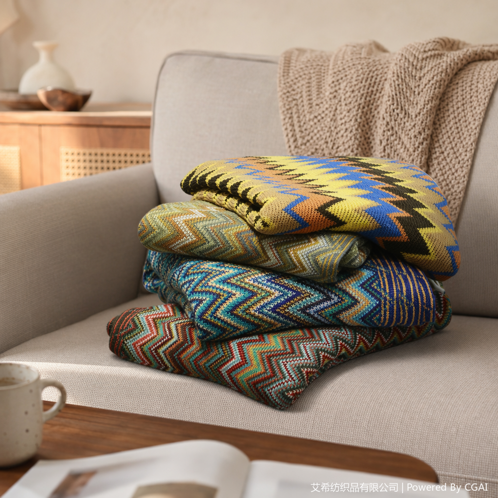 【 Elshi 】 Sofa blanket, cover blanket, Nordic blanket, summer knitted blanket, office nap blanket, air conditioning blanket, lap blanket 091255147 details Picture