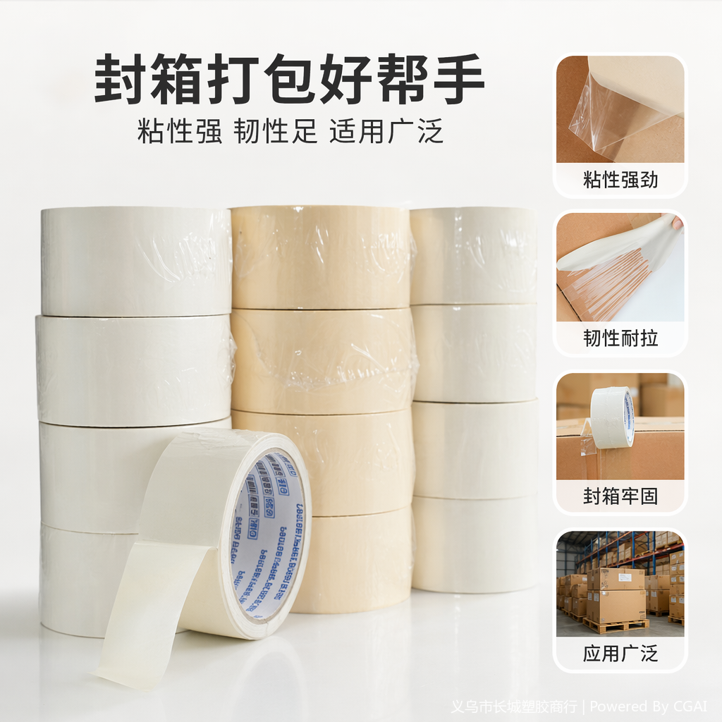 米色纳米亚克力圆形水暖专用PE胶带卷 地膜用特殊胶带
