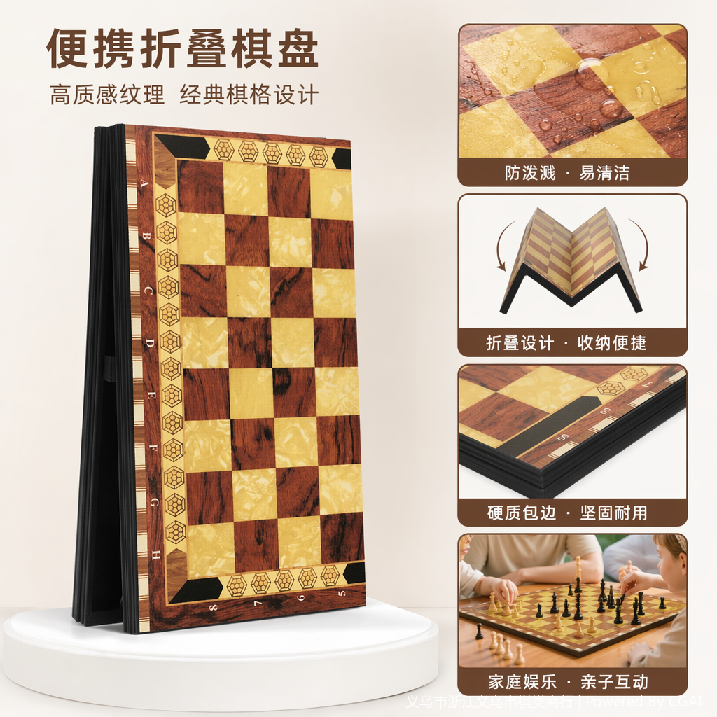 塑料象棋围棋国际象棋定制套装 便携式双面棋盘