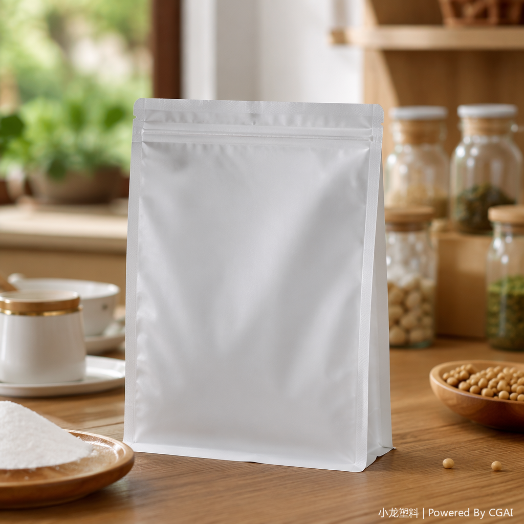 White PVC self-sealing bag, PE OPP plastic sealed bag, 100-piece food-grade fresh-keeping storage bag details Picture