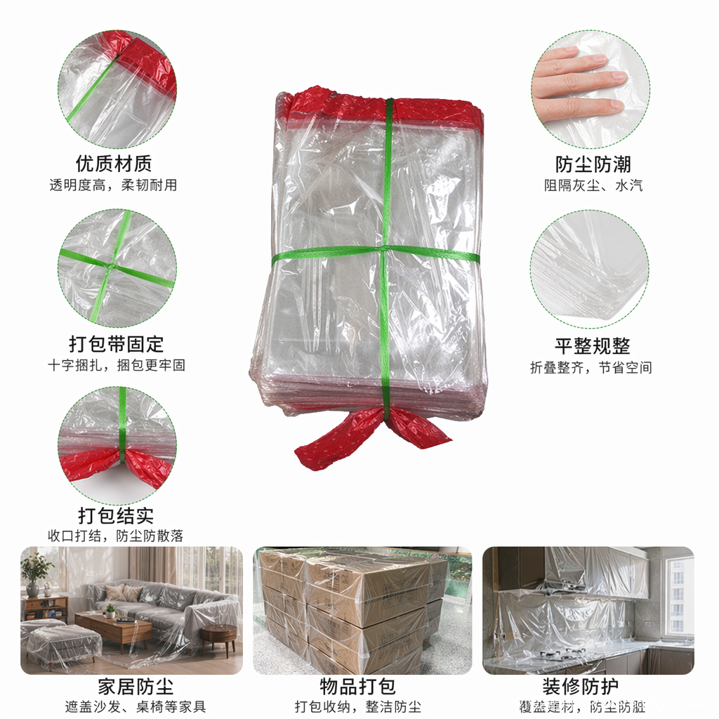 Other plastic films, transparent waterproof and dustproof protective films, are suitable for household and industrial use