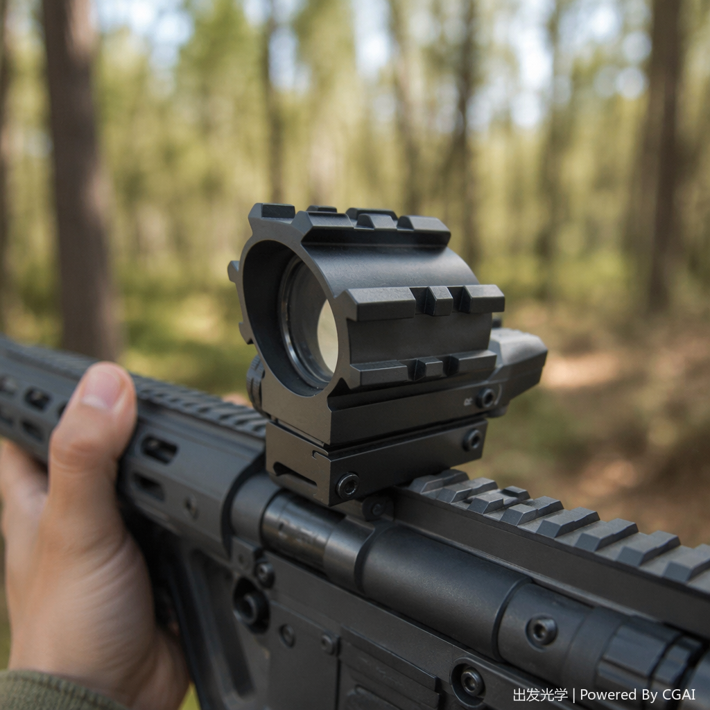 Black red dot sight, other optical instruments, high-definition sight, adjustable wind deflection and trajectory compensation details Picture