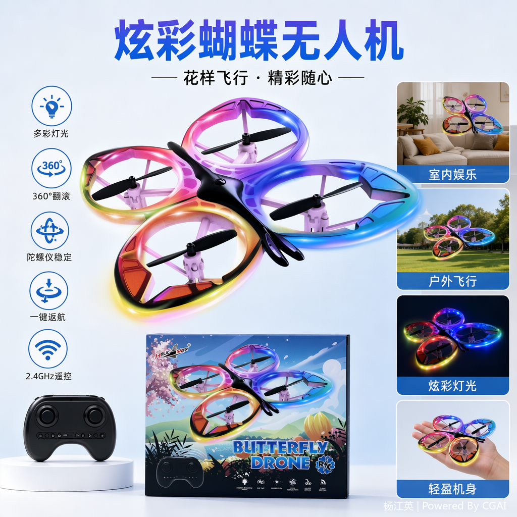 数码3C彩色蝴蝶无人机