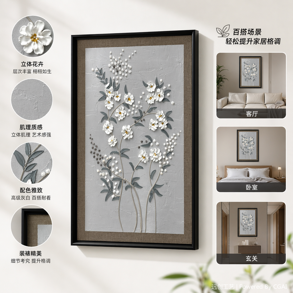 装饰画/木板挂画/剪纸装饰画/电表箱装饰钟/标本产品图