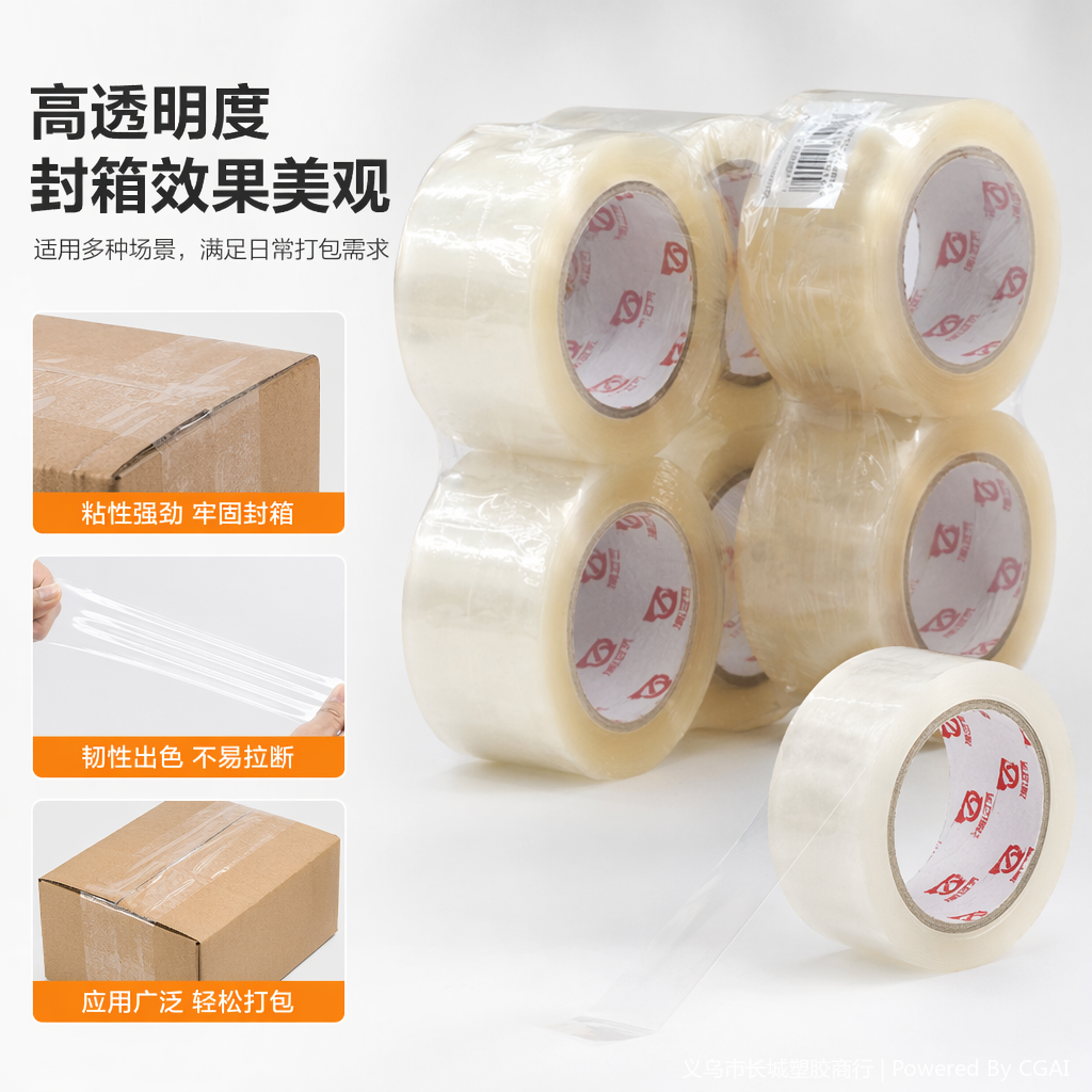 封装打包胶带透明胶带卷3CM宽双面胶带定制胶纸