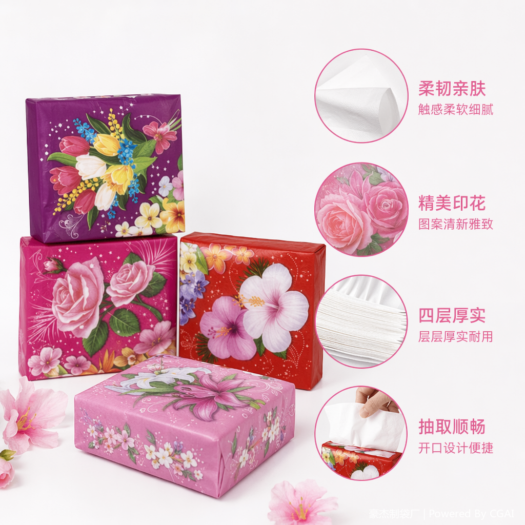 彩色花卉图案纸制香水伴手礼礼品盒