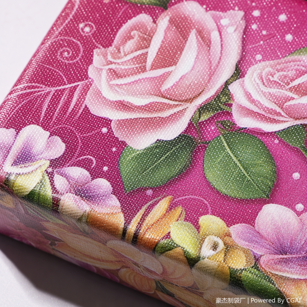 A paper perfume gift box with colorful floral patterns Application Scenario