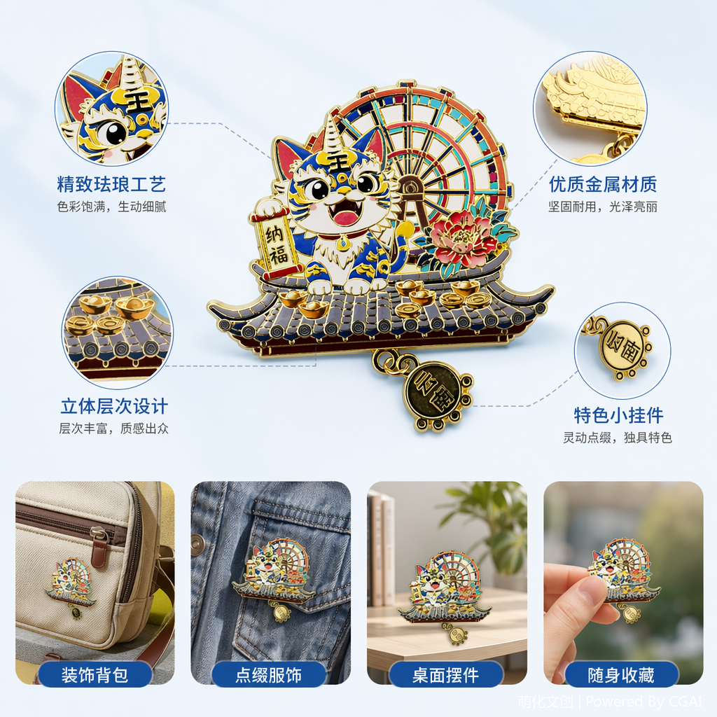 "National trend Yunnan blue card metal fridge magnet.
