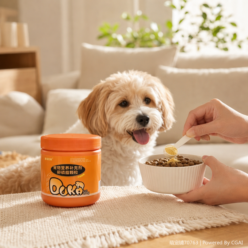 Orange can pet probiotic nutritional supplement, lecithin granules, soft granules, OEM, dog and cat pet nutritional supplement health product factory, lecithin soft chewable tablets Specification image