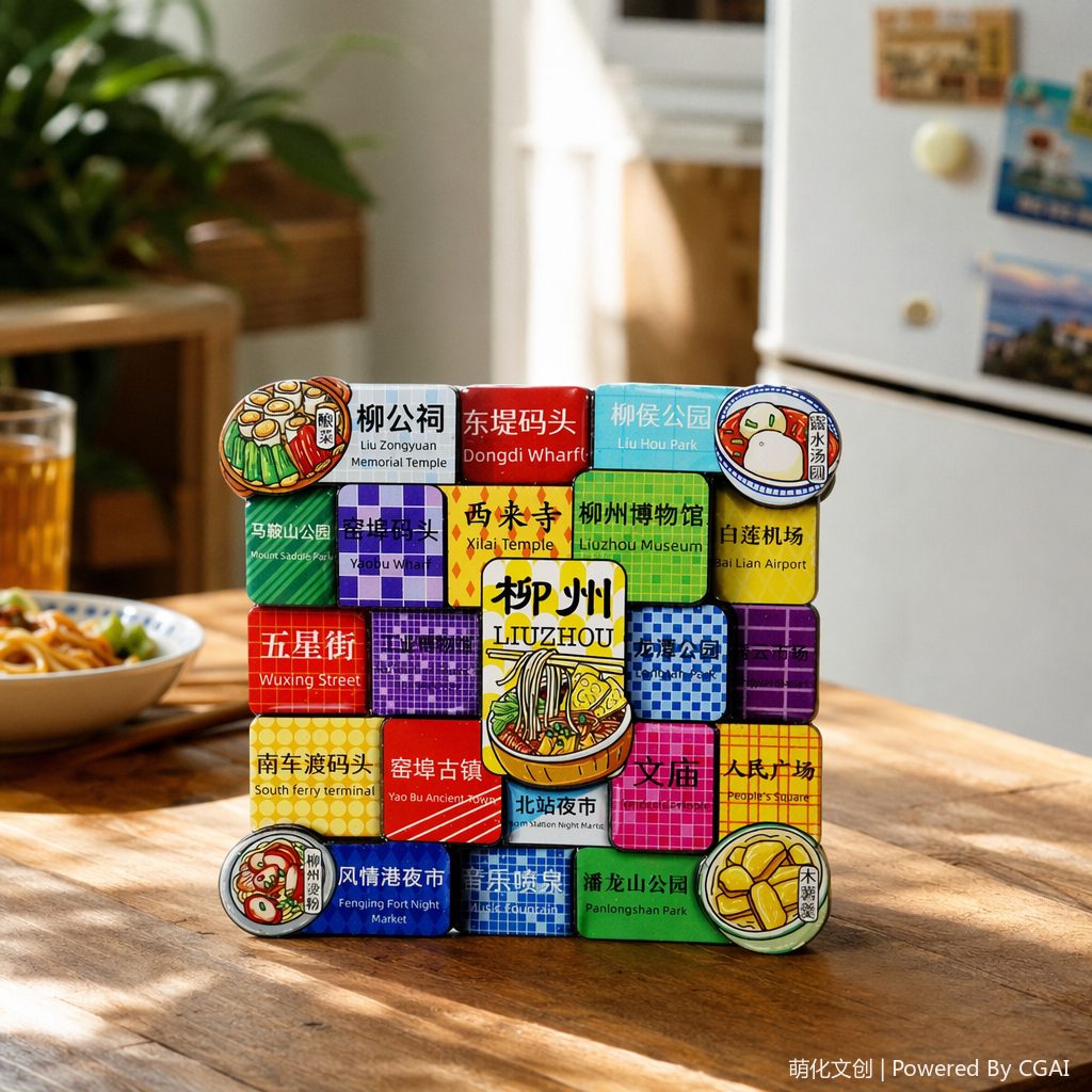 National trend Liuzhou city refrigerator sticker, color magnetic sticker combination, whiteboard magnetic buckle, strong magnetic magnet hook, stationery magnetic attraction details Picture
