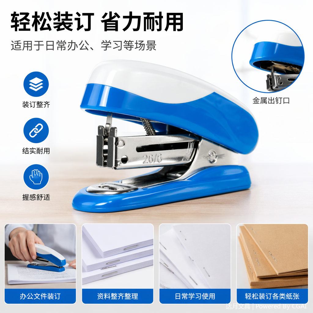 Color stapler, high appearance level mini stapler set, office small size portable binding device