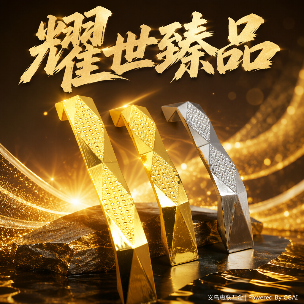 Gold and silver geometric texture children's room flat bridge handle, brass titanium silver home hardware, suitable for SPC flooring Specification image