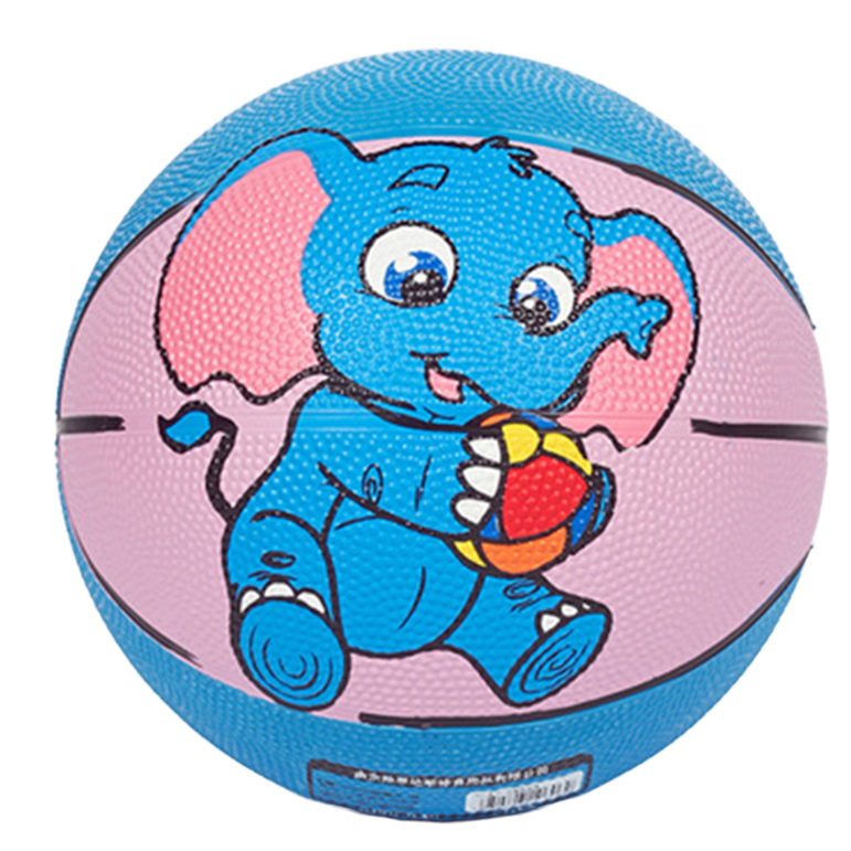 The blue cartoon elephant basketball children's training ball is made of rubber and is anti-slip and wear-resistant Item Picture