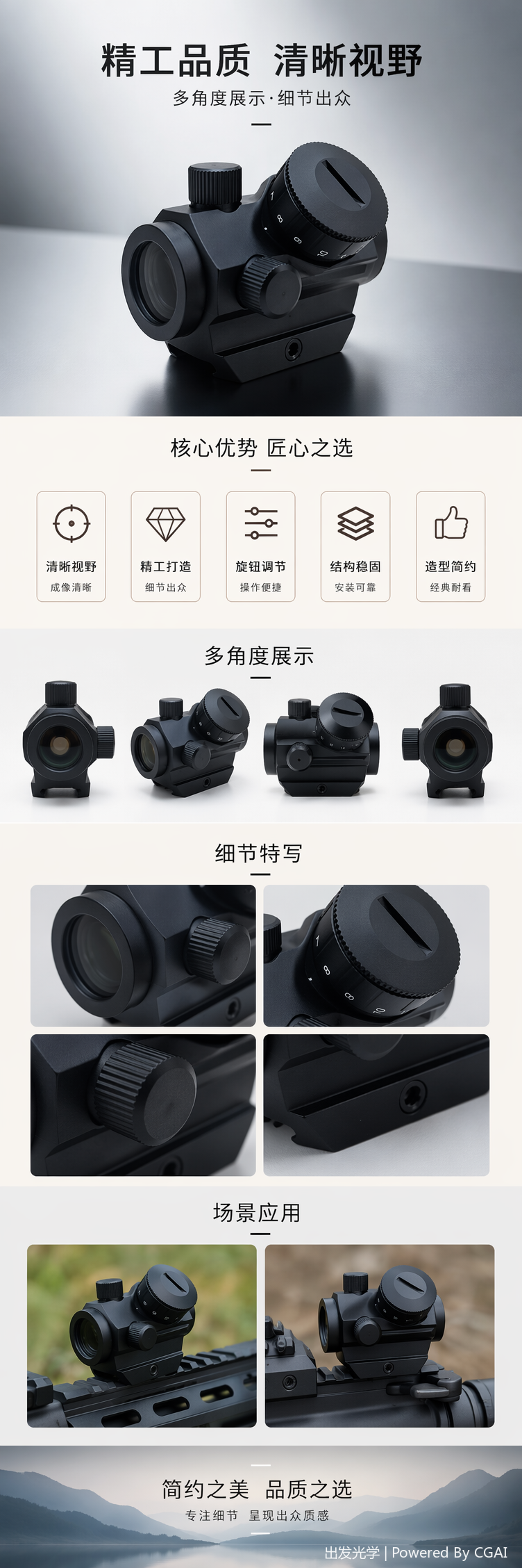 1x 清晰视野户外高清镜瞄准镜 跨境热销瞄准镜详情5