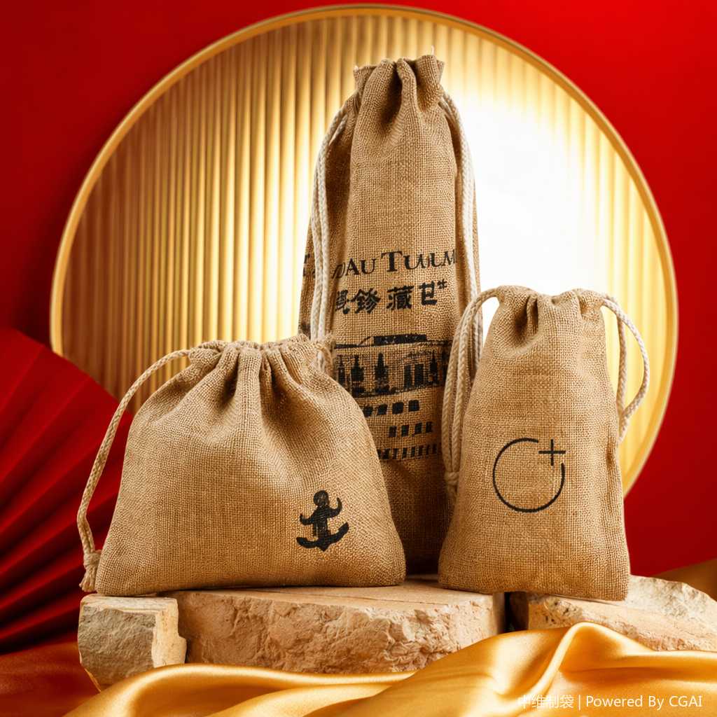 Linen bags + flood control linen bags, tote bags, drawstring bags, cotton and linen confidential shipping packaging bags Specification image