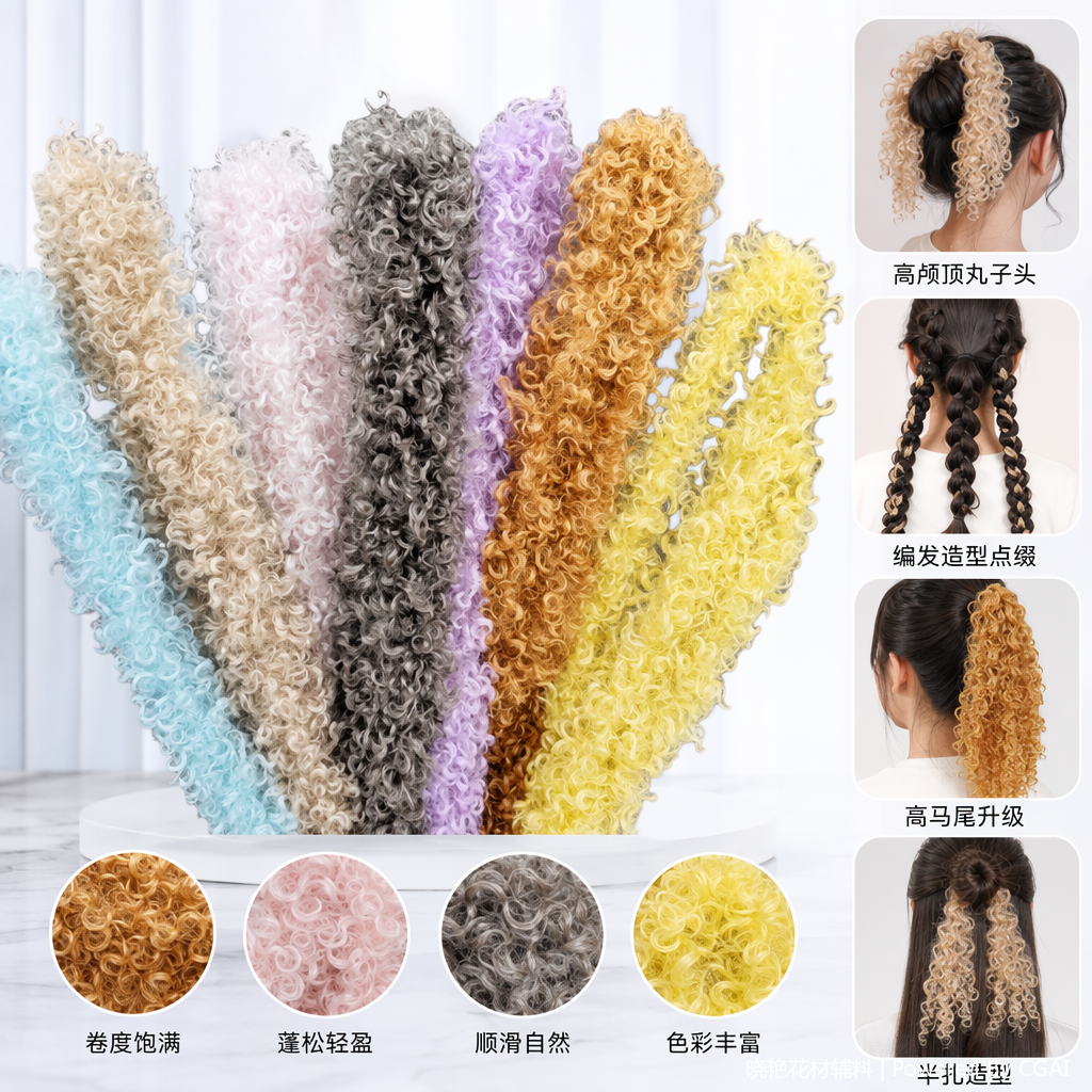 仿真花 绢花发圈方形发饰发圈饰品