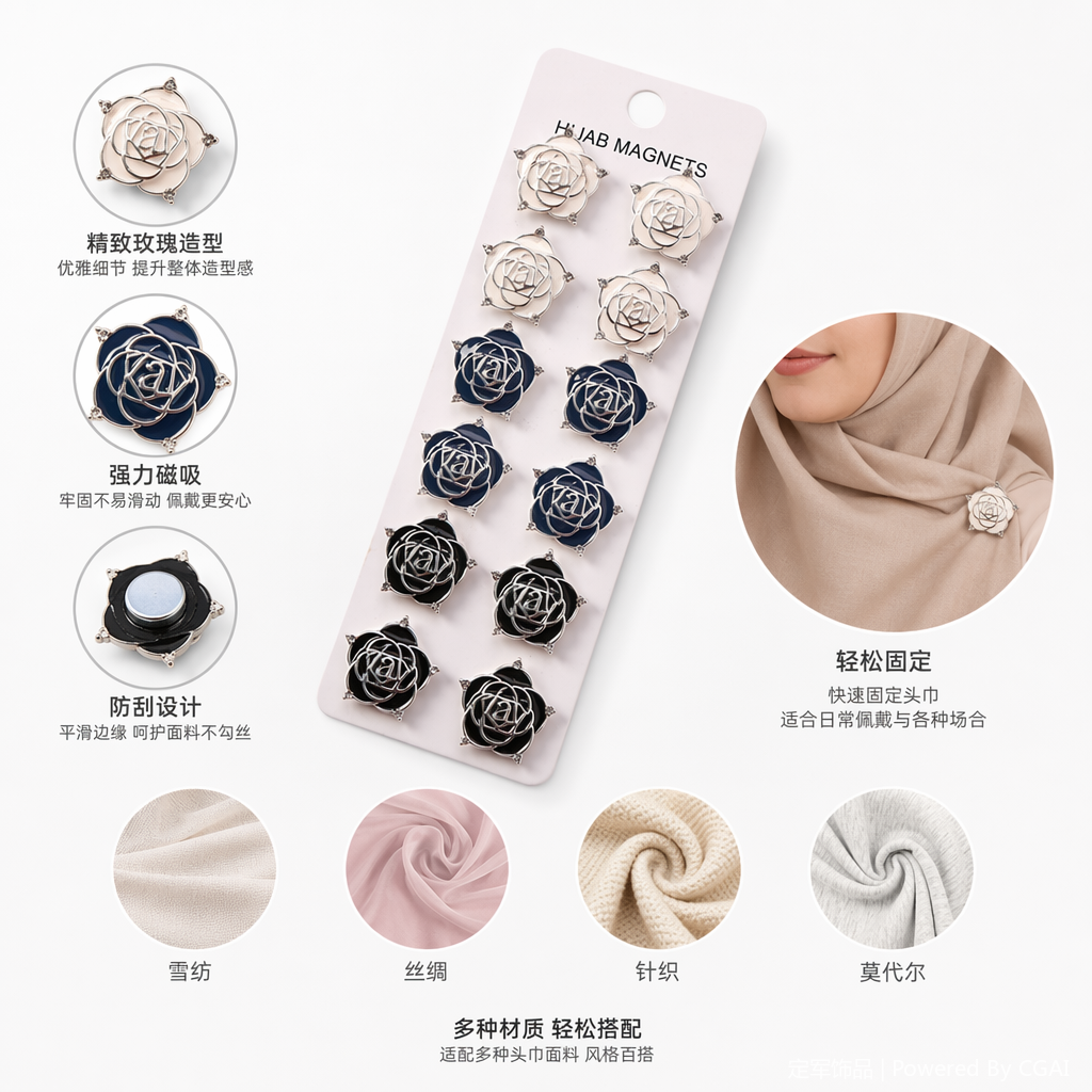 鲨鱼夹发饰抓夹茉莉花造型发夹饰品