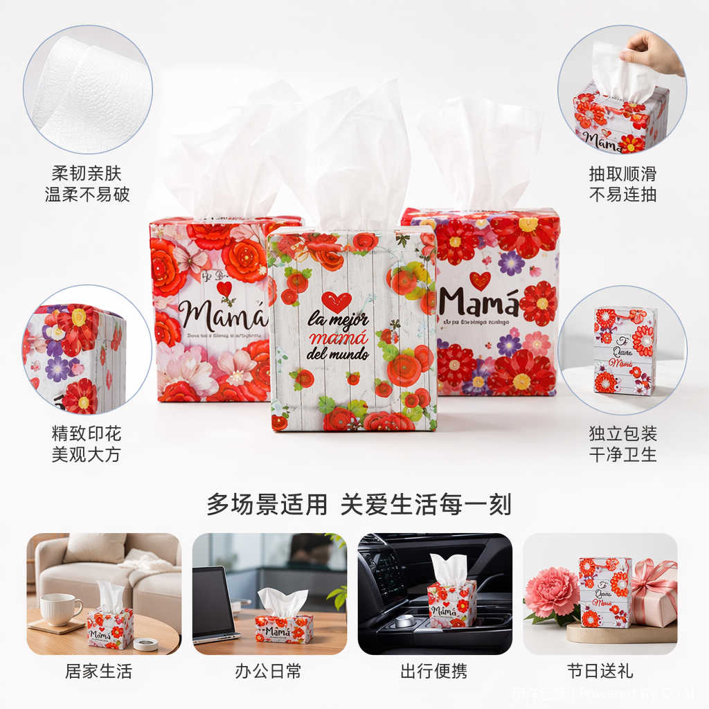 纸制礼盒搭配手提外卖袋 节日礼品包装跑步灯专用茉莉香型