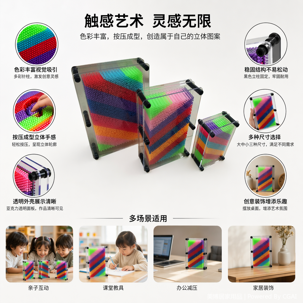 彩色钉板拼插类玩具 拼豆缝缝乐敲豆豆创意DIY套装