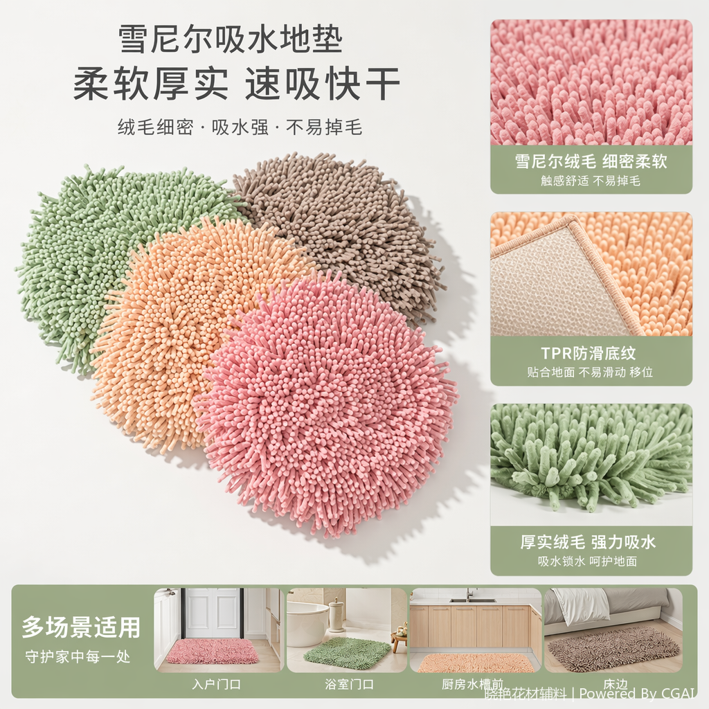 绢花三束彩色花艺材料球 白粉黄细长花蕊 高仿真藤条人造花头100545166