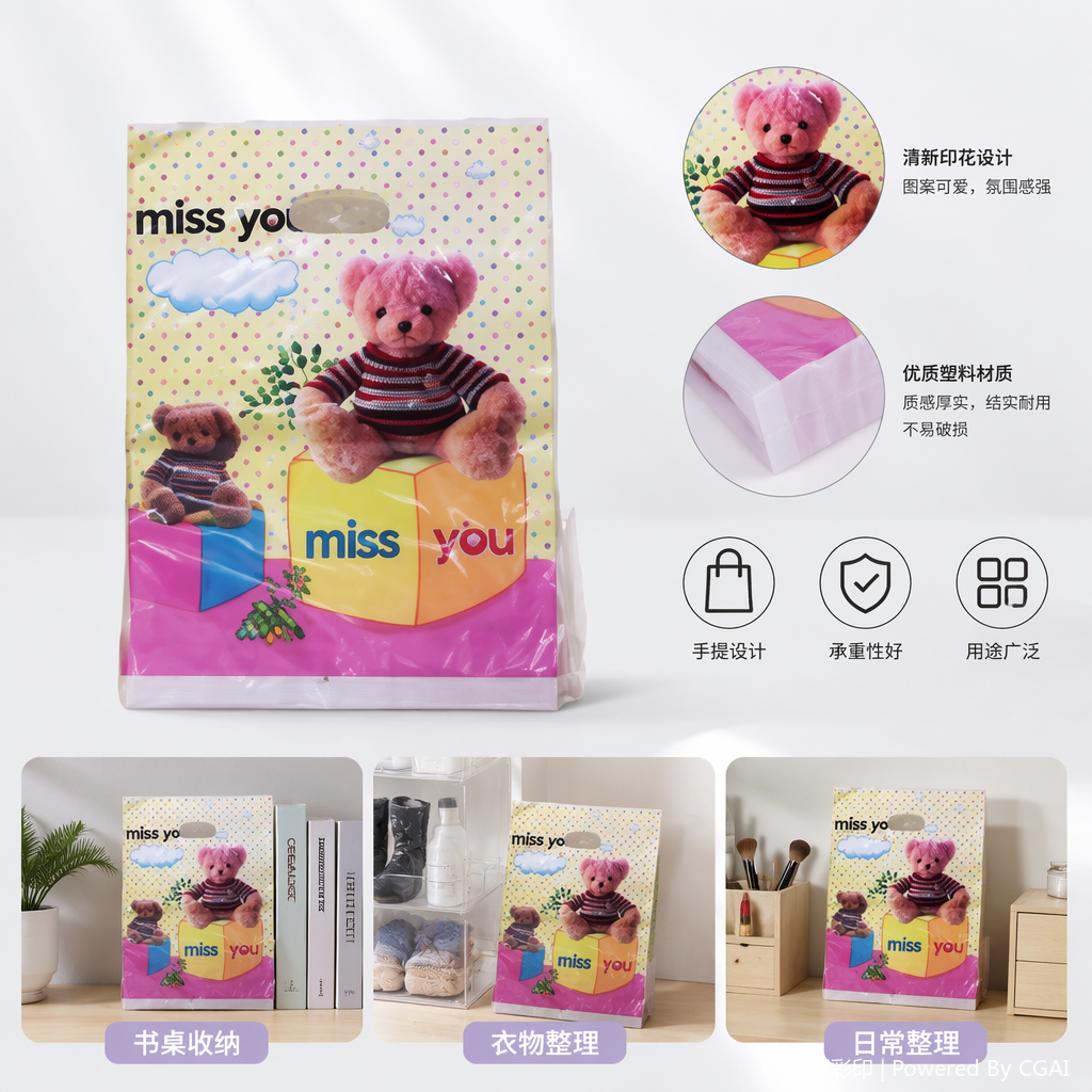 PE透明塑料手提袋礼品袋 通用型手提塑料袋