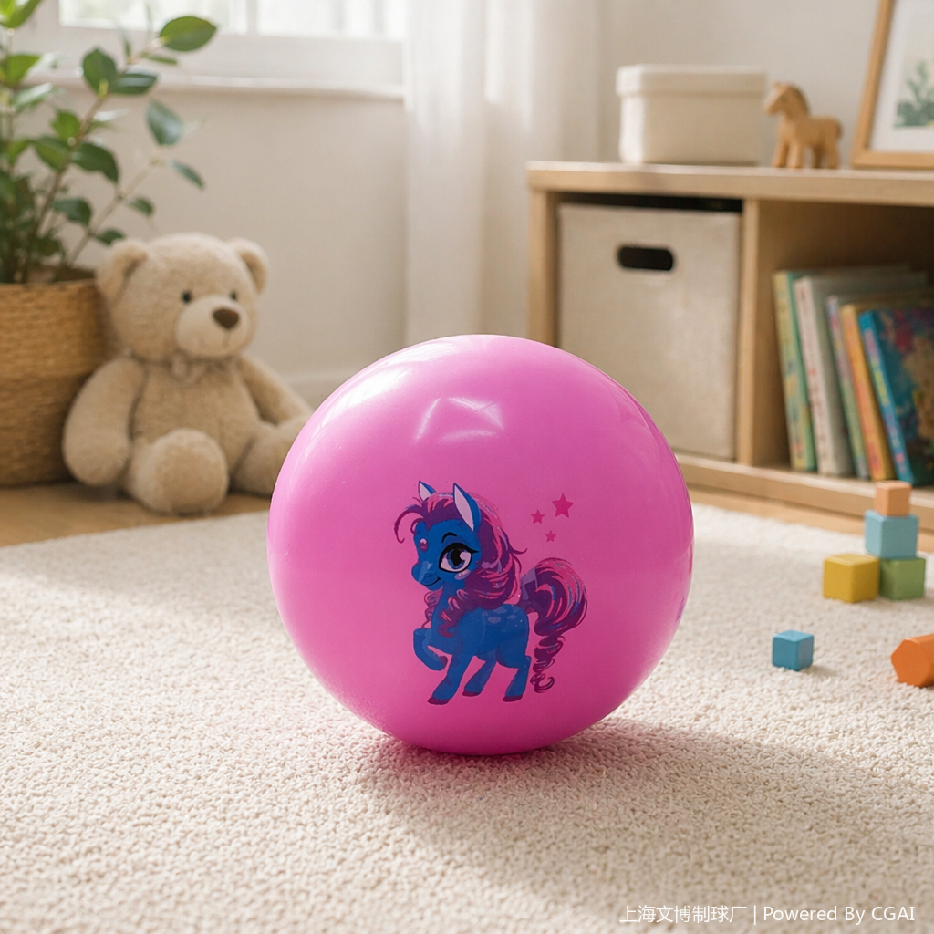Blue cartoon pony inflatable football details Picture