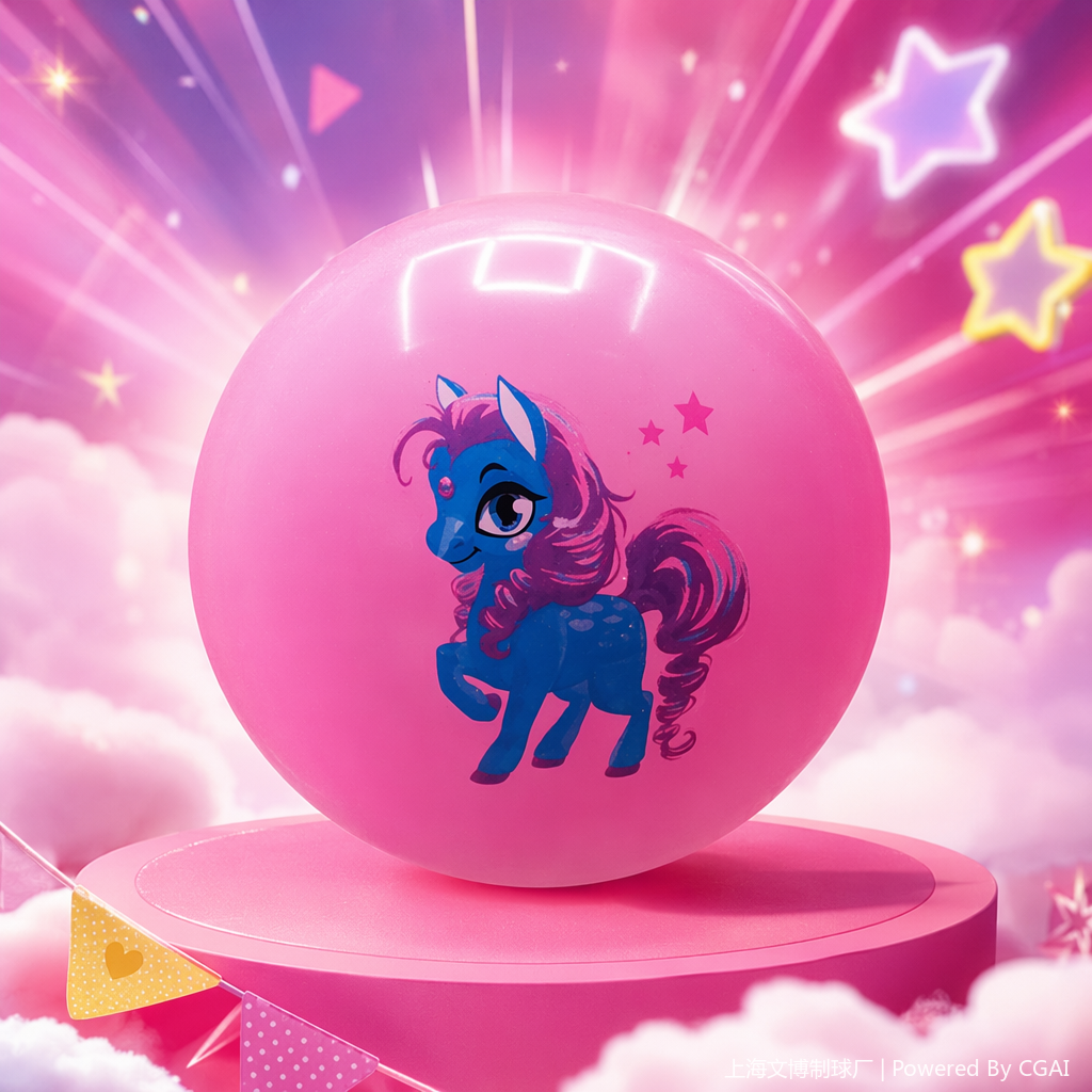 Blue cartoon pony inflatable football Specification image