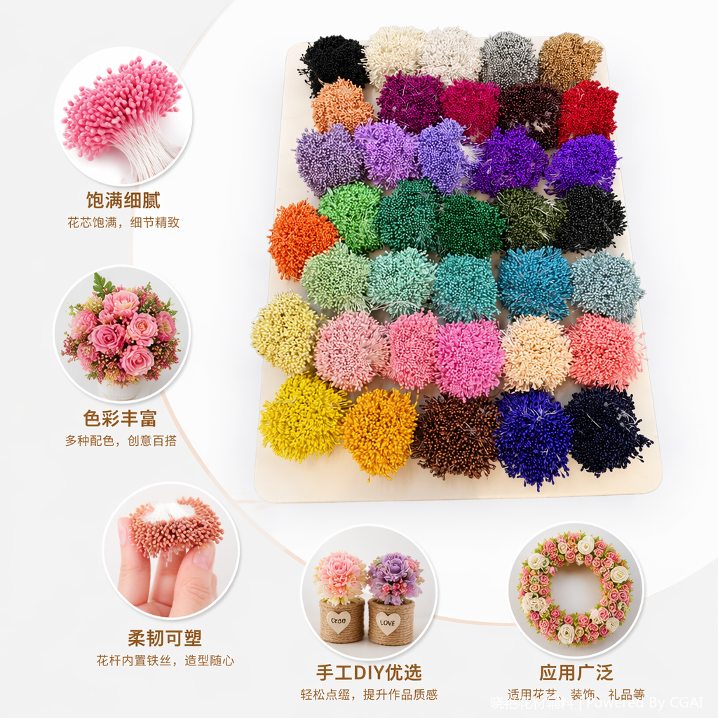 彩色球状塑料花艺材料仿真紫罗兰花束人造花配件蝴蝶标本摆件