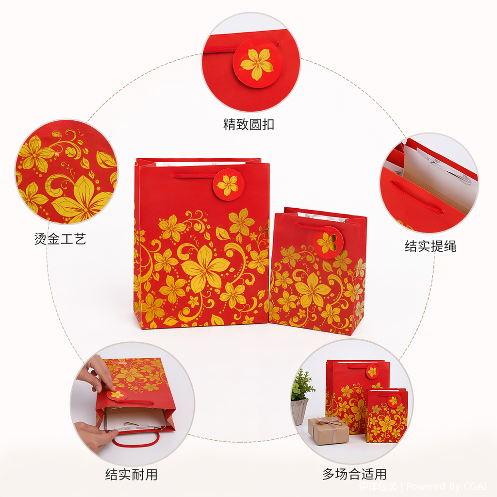 纸制礼盒搭配手提外卖袋节日礼品包装跑步灯专用