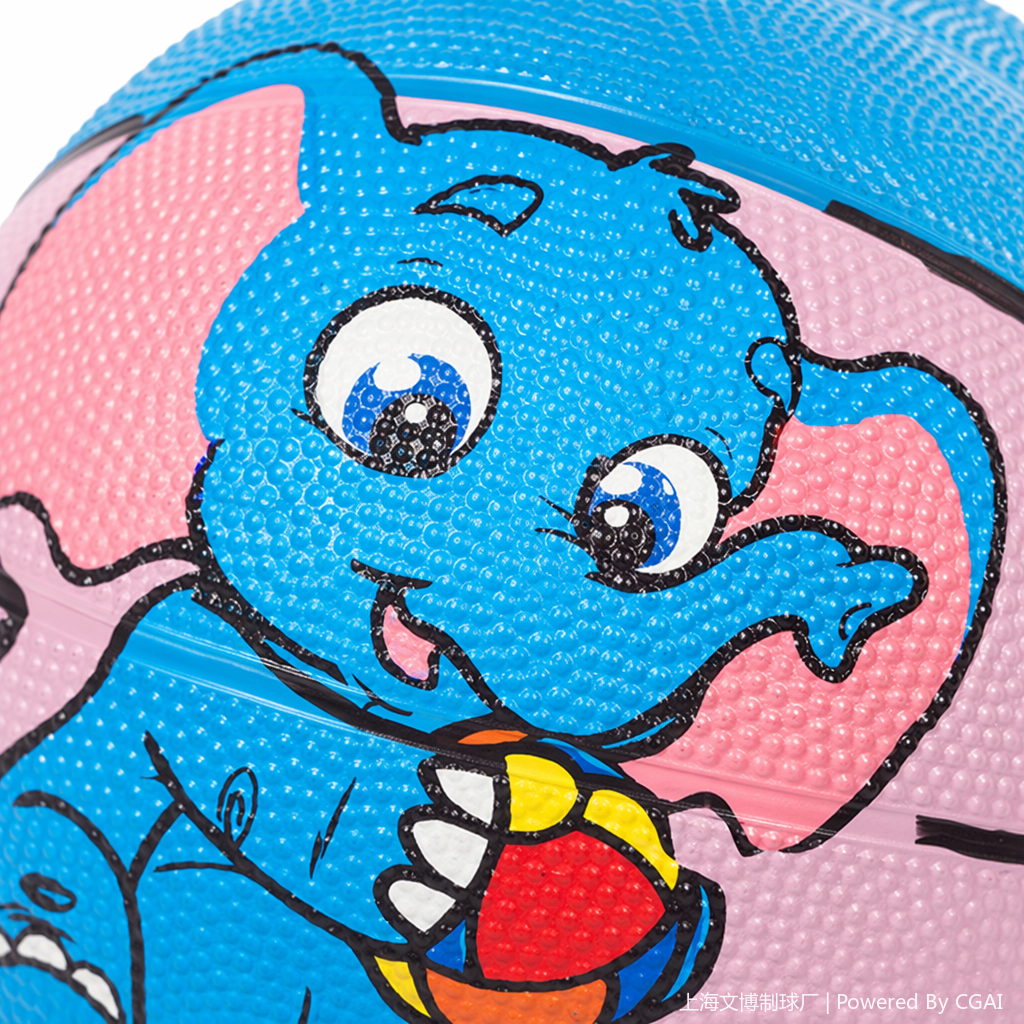 Blue elephant cartoon shooting pattern basketball training ball Application Scenario
