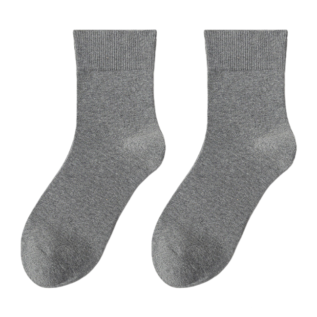 Light grey sporty casual cotton socks for men and women, long trendy socks, disposable men's socks Item Picture