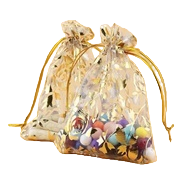 13*18 transparent golden patterned drawstring bag fabric bag Organza bag Item Picture