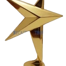 Golden five-pointed star crystal Fortune Trophy, metal basketball prize and gift Item Picture