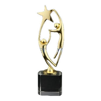 Golden star-shaped figure sculpture crystal trophy, lucky metal basketball prize gifts Item Picture