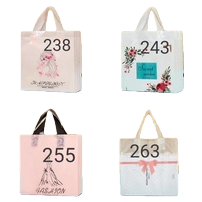 Подарочный пакет из белого пластика с прозрачным цветочным узором 243 Item Picture